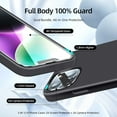 thumbnail image 2 of [5 in 1 for iPhone 14 Case, with 2 Pack Screen Protector + 2 Pack Camera Lens Protector, Liquid Silicone Ultra Slim Shockproof Protective Phone Case [Microfiber Lining] 6.1 (Space Gray)………, 2 of 13
