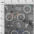 thumbnail image 2 of oneOone Cotton Silk Gray Fabric Bicycle Sewing Material Print Fabric By The Yard 42 Inch Wide, 2 of 6