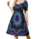 thumbnail image 1 of Vestido de manga corta con escote tipo vendaje para mujer, estilo sin mangas, largo, 1 of 7