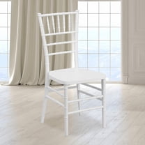 YYEAN Pewter Resin Stacking Chiavari Chair 18.5"D x 15.75"W x 36.5"H-White