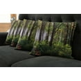 thumbnail image 2 of Ambesonne Forest Throw Pillow Cover 4 Pack, Bushes and Thick Trunks, 24", Green Brown, 2 of 6