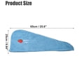 thumbnail image 4 of Unique Bargains Soft Microfiber Hair Towel Wrap for Long Thick Hair 25.6"x9.8" Lake Blue, 4 of 7