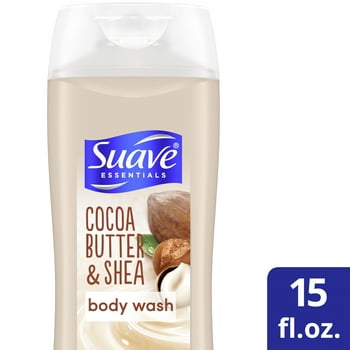 Suave Essentials Creamy Cocoa Butter and Shea Body Wash Infused with  E, 15 oz