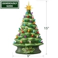 thumbnail image 3 of Árbol de Navidad de Cerámica Casafield Verde con Luces y Adorno 38 cm, 3 of 7