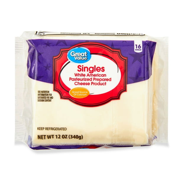 Great Value Singles White American Pasteurized Prepared Cheese Product