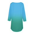 thumbnail image 4 of Blue Women's Long Sleeve T-shirt, 3/4 Length Sleeve Womens Tops 2025 Spring Neck Casual Print Tunic T Shirts Three Quarter Length Womens Tops,Women's Long sleeve T-shirt XXL, 4 of 4
