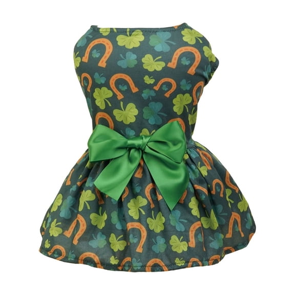 St Patrick's Day Dog Cute Summer Dress and Skirt Outfit for Small Medium Dogs Pet Apparel Supplies St Patrick's Day Decorations