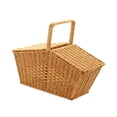 thumbnail image 1 of Cesta de picnic hecha a mano y cesta de picnic con asa para caminar sándwiches frutas Amarillo, 1 of 8