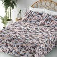 thumbnail image 3 of Ambesonne Floral Fitted & Flat Sheet with Sham 3 Pcs Set, Exotic Alstroemeria Flowers, Twin XL, Pale Rose and Slate Blue, 3 of 5