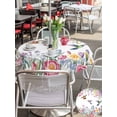 thumbnail image 4 of Outdoor Tablecloth with Umbrella Hole and Zipper, Watercolor Flowers Round Table Cloth 60 Inch Waterproof Tablecloth, Spring Hummingbird Butterflly Floral Picnic Table Cover for Patio Camping, 4 of 7