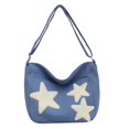 thumbnail image 5 of Bolso bandolera de lona de gran capacidad, moderno bolso de hombro con estrella pentagonal, moderno bolso de tela, 5 of 5