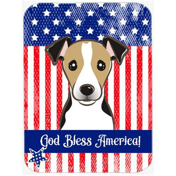 Carolines Treasures BB2191MP God Bless American Flag with Jack Russell Terrier Mouse Pad- Hot Pad or Trivet