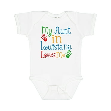 Inktastic My Aunt in Louisiana Loves Me Boys or Girls Baby Bodysuit