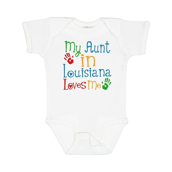Inktastic My Aunt in Louisiana Loves Me Boys or Girls Baby Bodysuit