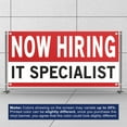 thumbnail image 3 of Now Hiring IT Specialist 13 oz Heavy Duty Vinyl Banner IT Specialist Jobs Available Help Wanted Sign for Business Advertising Indoor/Outdoor Single-Sided with Metal Grommets (1.5x5 ft, Wh & Re & Bk), 3 of 6