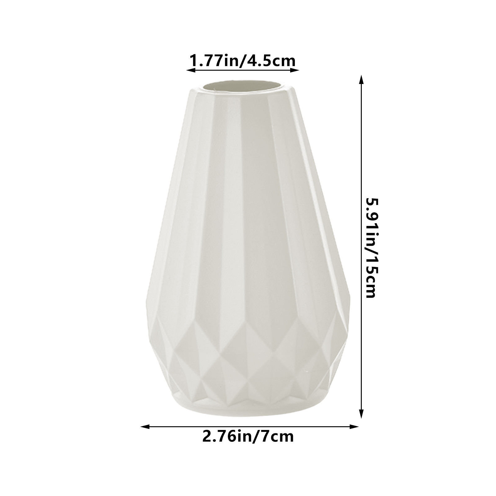 Vase Décoratif En Plastique Blanc - 24 Cm - Imitation Céramique - Incassable