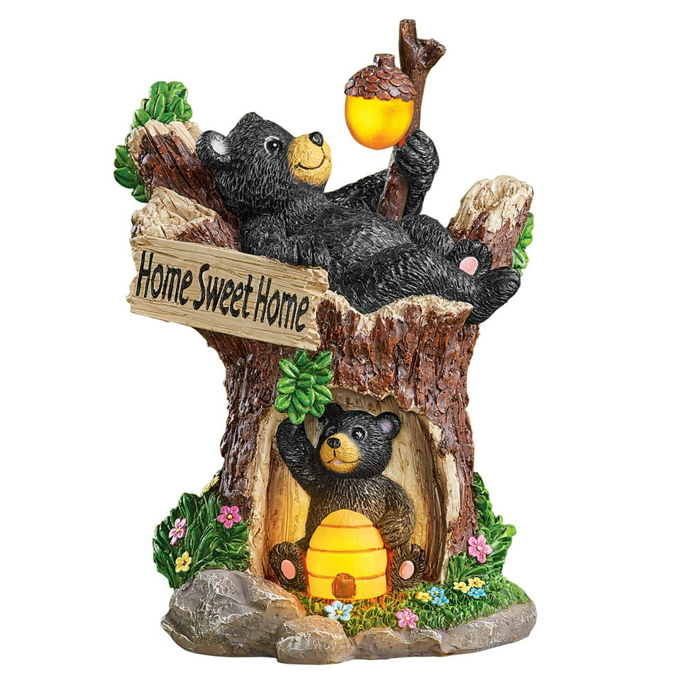 Collections Etc Home Sweet Home Black Bear Solar Garden Figurine - Walmart.com - Walmart.com