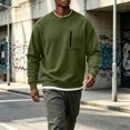 thumbnail image 3 of Men's Crewneck Sweatshirt Pullover Casual Loose Fit Sport Tops Midweight Long Sleeve Basic Sweatshirts with Zipper Chest Pocket, 3 of 6