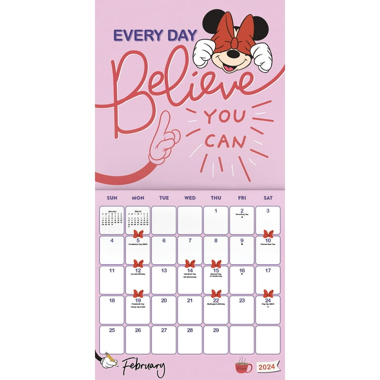 Trends International 2024 Disney Mickey Mouse Mini Wall Calendar