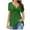 Green, variant on Women Deep V Neck Twist Knot Front Top Summer Casual T-Shirt Short Sleeve Pleated Blouse Hot Pink L