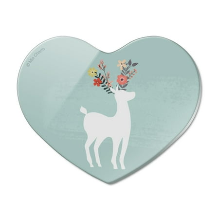 

Deer and Flowers Heart Acrylic Fridge Refrigerator Magnet