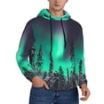 thumbnail image 2 of Fotbe Men's Hoodie with Northern Lights 2 Pattern - Kangaroo Pocket Pullover Hooded Sweatshirt, Perfect for Daily Wear, Travel, and Home-XX-Large, 2 of 7