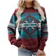 thumbnail image 2 of Puntoco Moda Mujer O-cuello Camiseta de manga larga Otoño Impresión Blusa suelta tops Sudadera Puntoco Puntoco-3716, 2 of 7