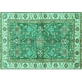 thumbnail image 1 of Ahgly Company Indoor Rectangle Oriental Turquoise Blue Traditional Area Rugs, 7' x 10', 1 of 4
