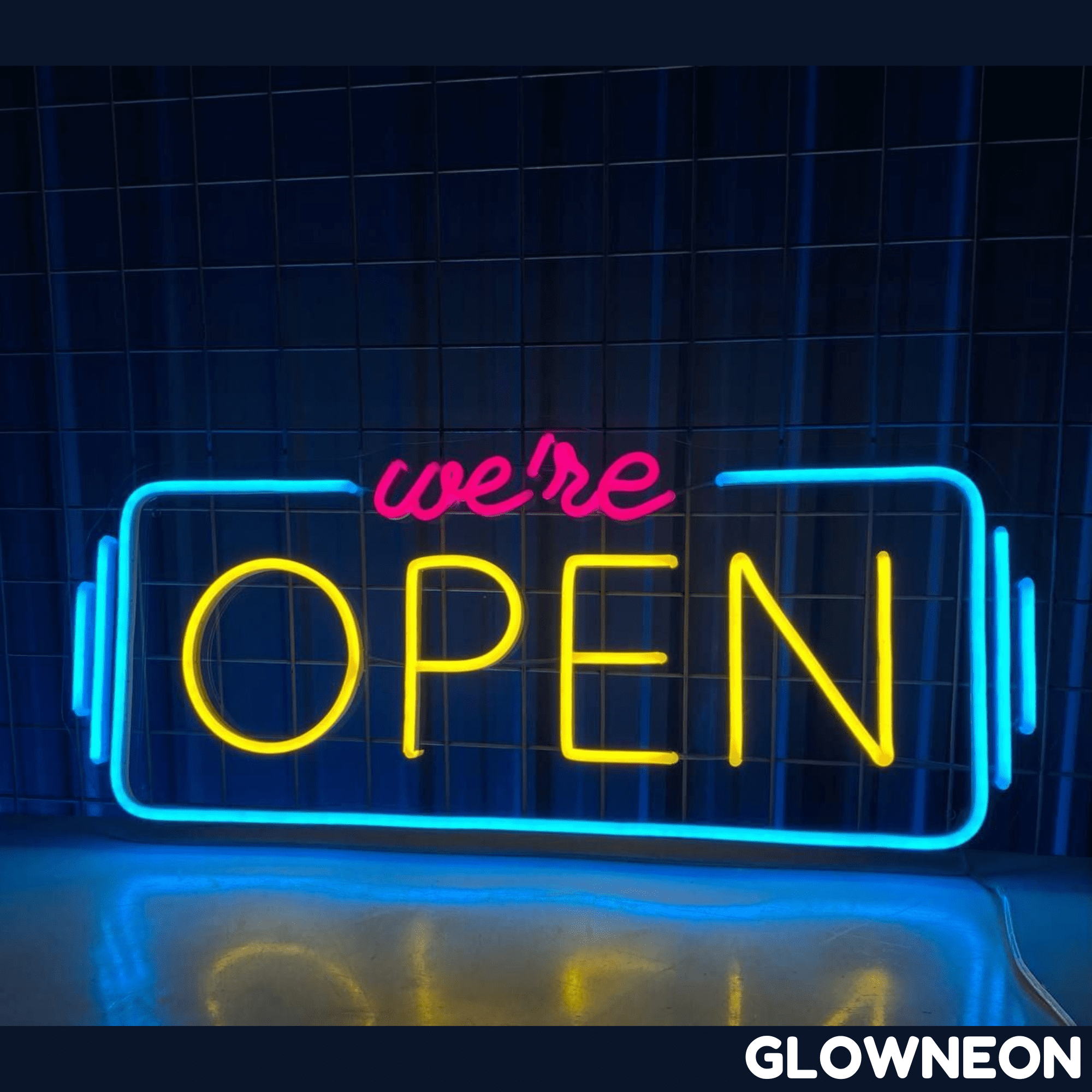 Glowneon We're Open Neon Sign, Open Logo Welcome For Business Led Art