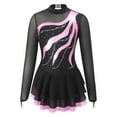 thumbnail image 3 of Zaldita Girls Kids Long Sleeve Mesh Splice Figure Skating Dress for Ballet Dance Gymnastics Leotard Competition Dancewear Pink 6, 3 of 7