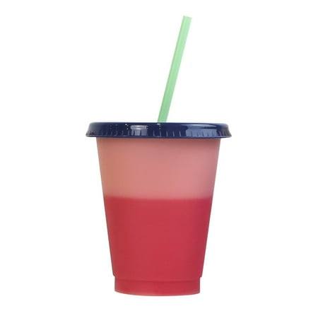 

Creative Water Cup Flash Cup PP Plastic Straw Cup Flash Plastic Transparent Straw Cup 470ml Cold Change Temperature Sensitive Plastic Cup Turtle Mug Set Drinking Glasses Vintage Rooster Coffee Cup