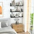 thumbnail image 2 of Floating Shelves - 24 Inch Wall Mounted Set of 3, Rustic Wood Storage Shelves for Living Room (Black), 2 of 8
