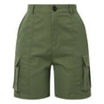 thumbnail image 6 of Hienoo Women's Cargo Shorts Solid Color Mid Rise Relaxed Boyfriend Shorts, Sizes S-XXL, 6 of 8