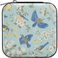 thumbnail image 2 of Travel Jewelry Box Blue Birds PU Leather Mini Jewelry case Small Portable Jewelry Organizer Box for Rings Earrings Necklaces Bracelets(Black) Women Gifts, 2 of 7