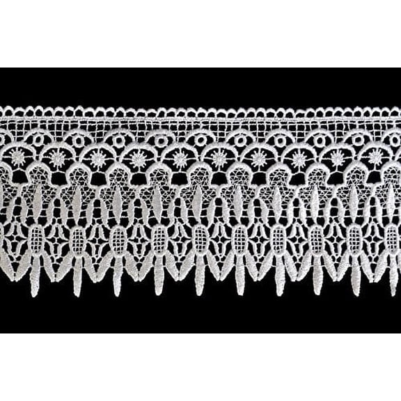 Altotux 5" White Venice Lace Ribbon Trim By Yard