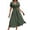 Green, variant on Tqcoqu Women's Maxi Dress V Neck Short Sleeve A Line High Waist Swing Casual Trendy Summer Dresses,Black,Women's S-XXL