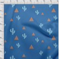 thumbnail image 4 of oneOone Velvet Medium Blue Fabric Plant Cactus With Geometric Craft Projects Decor Fabric Printed By The Yard 58 Inch Wide, 4 of 4