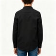 thumbnail image 4 of Abcomgle Boys Long Sleeve Tops 10-12 Button Up Cotton Linen Henley T Shirts for Boys Winter Basic Top for Boys Lightweight Boys Sweatshirts, 4 of 4