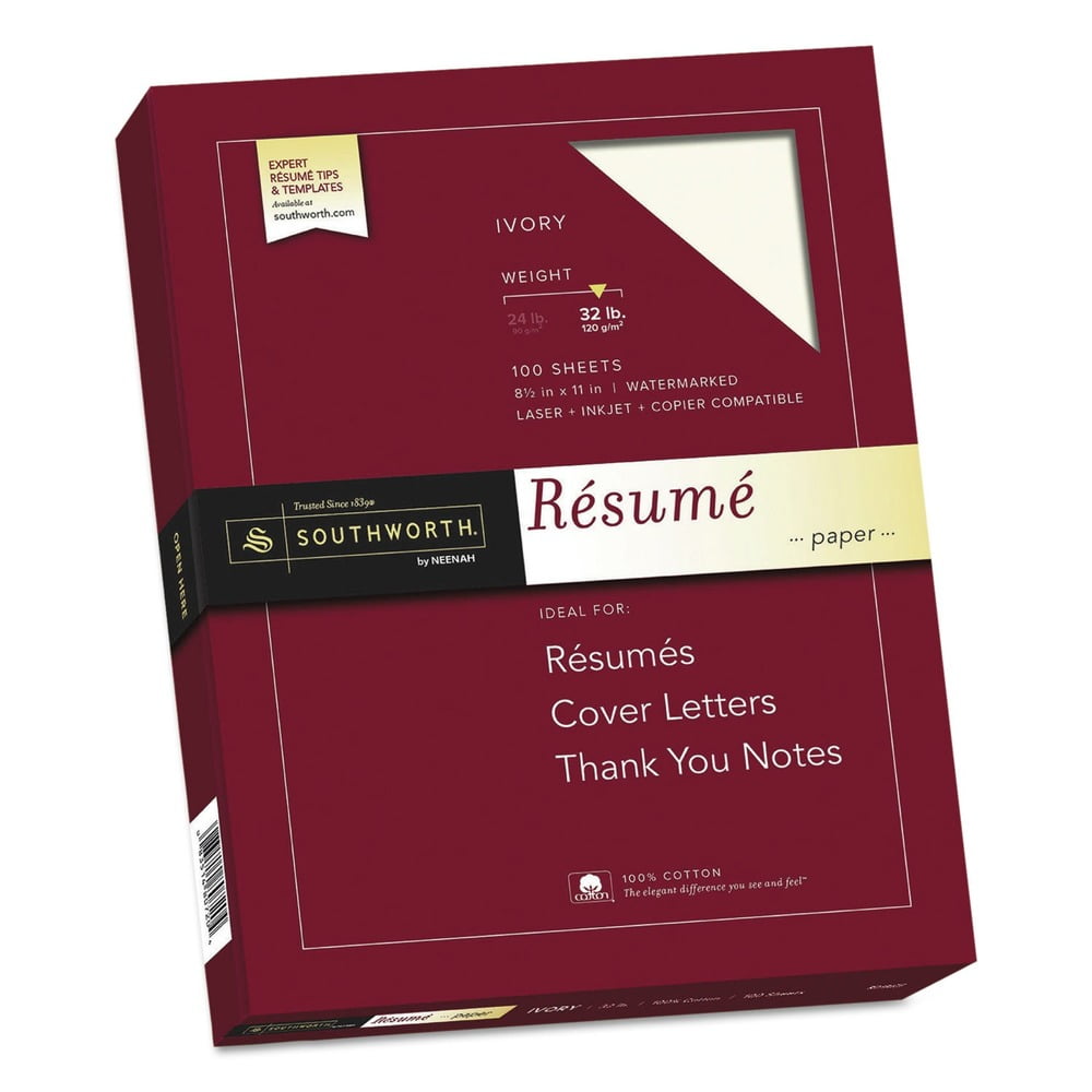Southworth JD18C 100% Cotton Business Paper | 32 Lb, 8.5x11 Inches | 250 Sheets Per Box | Archival Quality 2 thumbnail image