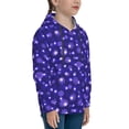thumbnail image 3 of Salouo Beautiful Purple Snowflakes Pattern Hoodie Sweatshirt for Youth, Fall Pullover Hoodie Sweatshirt Long-Sleeve Pullover Hooded Sweatshirt-Medium, 3 of 6