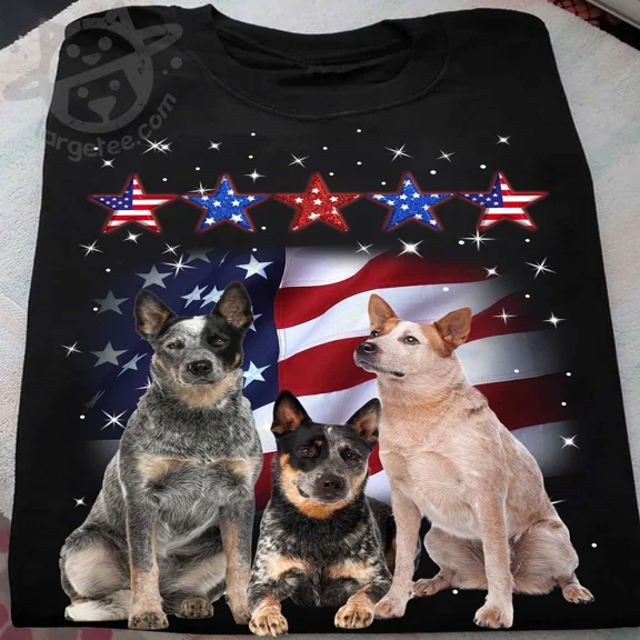 Australian Cattle Dog Patriotic Pup Owner Pride Herding Breed Unisex Tee, up to size 5XL