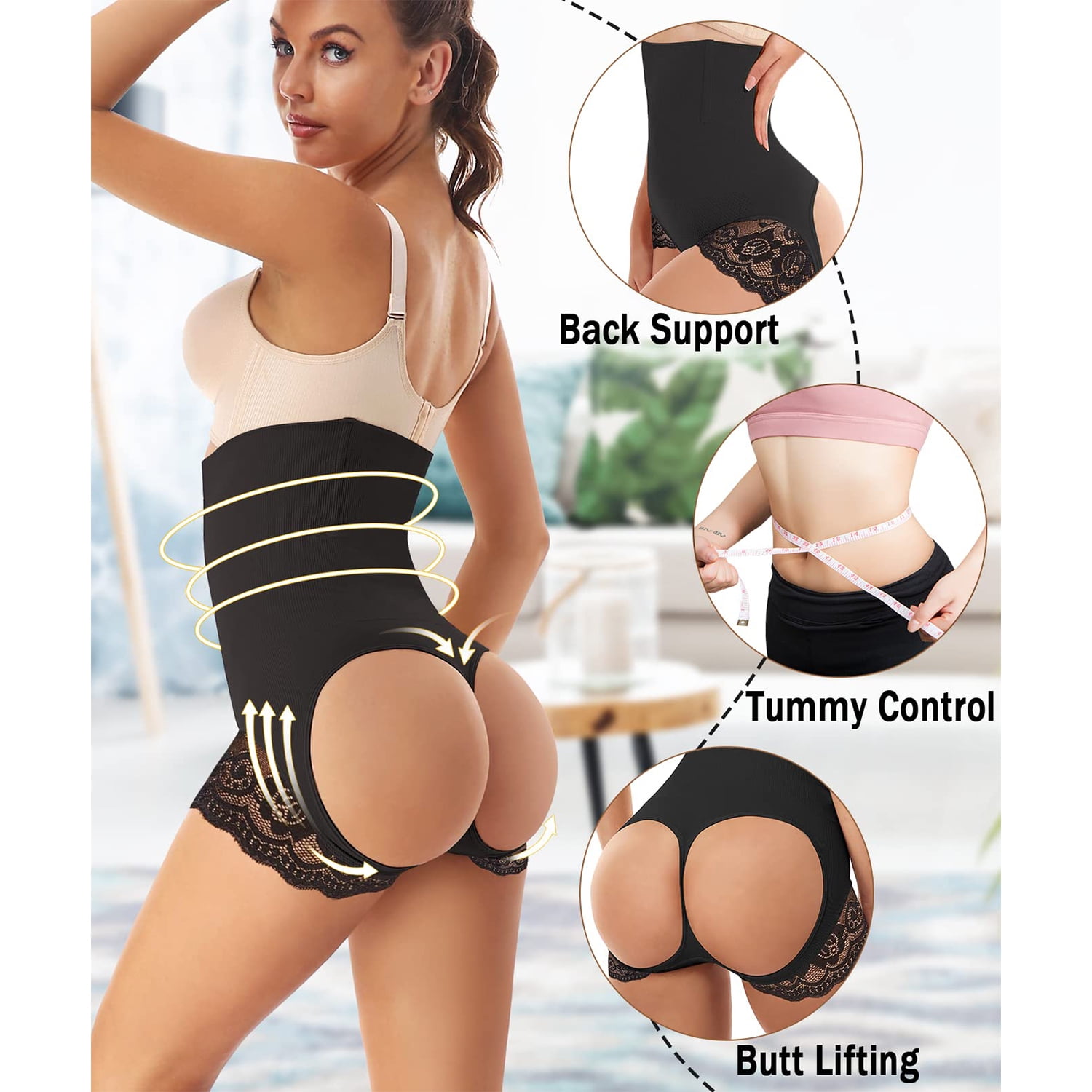 Lilvigor Shapewear for Women Tummy Control Full Bust Body Shaper Bodysuit  Butt Lifter Thigh Slimmer for Daily 