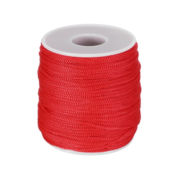 Uxcell 5/64 Inch Polypropylene Rope Braided Ropes, 255ft Red Nylon Rope Hollow Utility Cord for Clothesline, Camping, Hiking, Outdoor