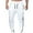White, variant on IROINNID Men's Pants Relaxed Patchwork Pockets Fitness Sport Pants Solid Color Elastic Waist Pants