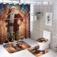 thumbnail image 1 of La cláusula de Santa-theme 4-Piece Shower Curtain Set with Rugs, Waterproof Bathroom Decor Set Includes Bath Mat, U-Shaped Rug, Toilet Lid Cover and Curtain with Hooks, 1 of 6