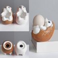 thumbnail image 4 of Animal Themed Ceramic Eggs Holder Funny Hedgehog Statue Succulents Pot For Kids Great For Breakfast Snacks Quick Cleans White, 4 of 4