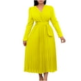 thumbnail image 2 of Njagoc3 Womens Short Sleeve Wrap V - Neck Midi Dress, Solid Color, Casual Date Night & Brunch Outfit, 2 of 6