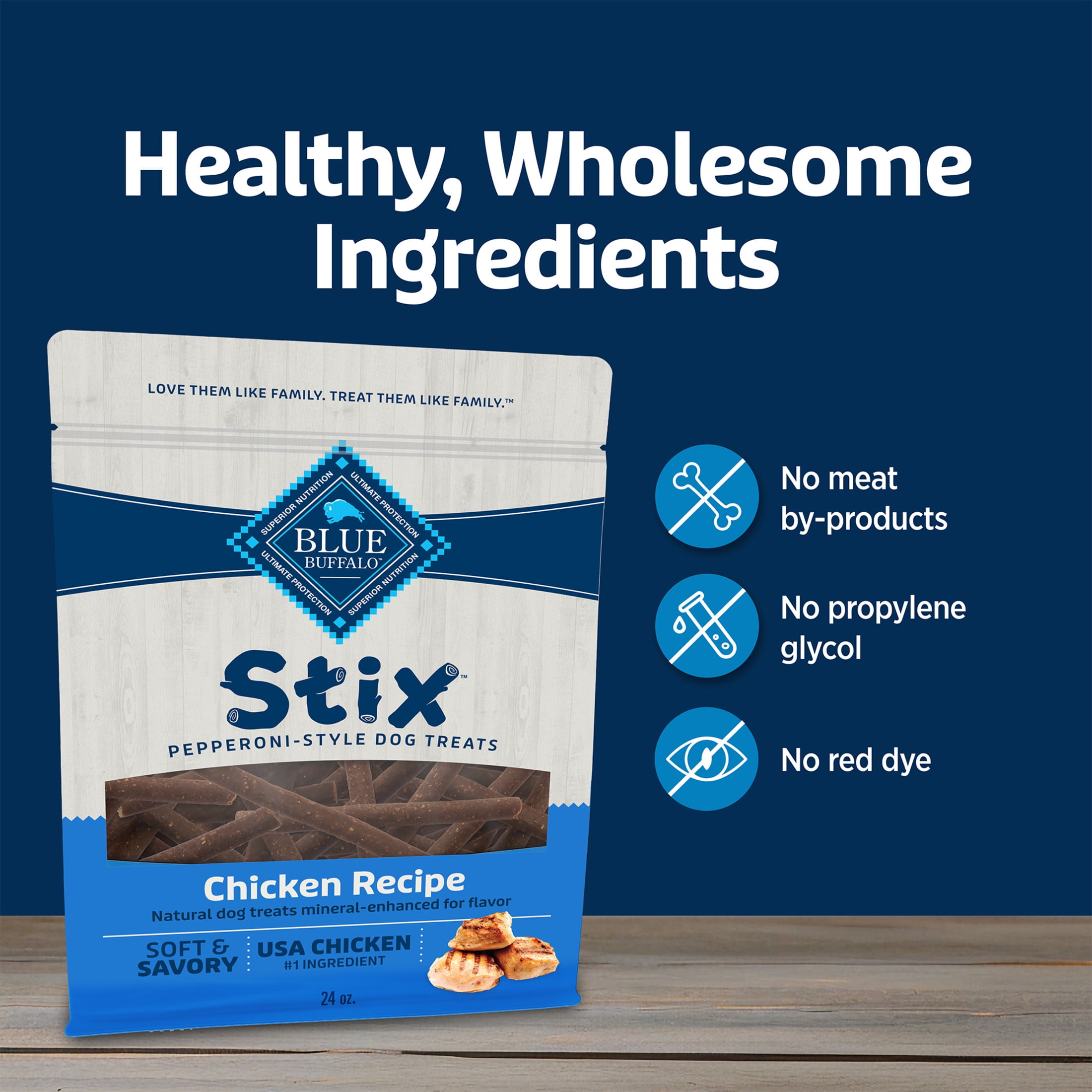 Blue Buffalo Stix Pepperoni-style Dog Treats, Chicken Recipe, 24-oz. Bag