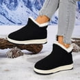 thumbnail image 5 of SYMOID Womens Warm Faux Faux Fur Lined Slip on Ankle Boots - Black Cozy insulated indoor Outdoor Cold Weather Footwear with Padded Sole,Size 38, 5 of 9