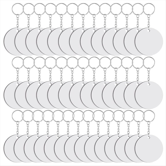 120‑Pack Double‑Sided Sublimation MDF Keychain Blanks, Heat‑Transfer Round Key Ring Boards
